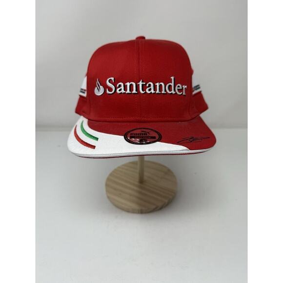Alonso Puma Santander Scuderia Ferrari Red Hat F1 Italy Racing Sport Cap - Picture 1 of 6